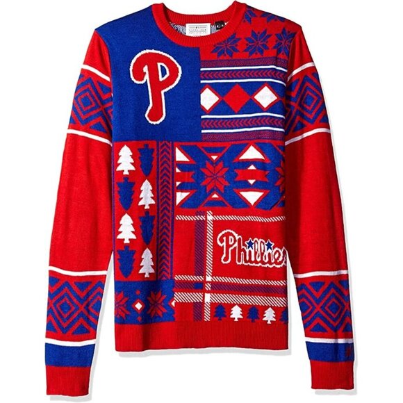 Philadelphia Phillies Red Ugly Christmas Sweater Genuine Merchandise Small S - Picture 1 of 4